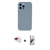 MARSİLYAN™- iPhone 13 Pro Max Kılıf Zirve Modern Özel Seri - Siyah Bilvis 3D Mat Cam Ekran Koruyucu + Pers Alüminyum Kamera Lens - KI