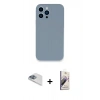 MARSİLYAN™- iPhone 13 Pro Max Kılıf Zirve Modern Özel Seri - Siyah Bilvis 3D Mat Cam Ekran Koruyucu + Pers Alüminyum Kamera Lens - SABE