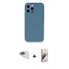 MARSİLYAN™- iPhone 13 Pro Max Kılıf Zirve Modern Özel Seri - Siyah Bilvis 3D Mat Cam Ekran Koruyucu + Pers Alüminyum Kamera Lens - GI