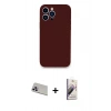 MARSİLYAN™- iPhone 13 Pro Max Kılıf Zirve Modern Özel Seri - Siyah Bilvis 3D Mat Cam Ekran Koruyucu + Rainbow Kamera Lens Koruma Cam - MR