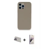 MARSİLYAN™- iPhone 13 Pro Max Kılıf Zirve Modern Özel Seri - Siyah Bilvis 3D Mat Cam Ekran Koruyucu + Rainbow Kamera Lens Koruma Cam - MR