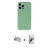 MARSİLYAN™- iPhone 13 Pro Max Kılıf Zirve Modern Özel Seri - Siyah Bilvis 3D Mat Cam Ekran Koruyucu + Rainbow Kamera Lens Koruma Cam - REGD