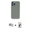 MARSİLYAN™- iPhone 13 Pro Max Kılıf Zirve Modern Özel Seri - Siyah Bilvis 3D Mat Cam Ekran Koruyucu + Rainbow Kamera Lens Koruma Cam - MR