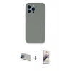 MARSİLYAN™- iPhone 13 Pro Max Kılıf Zirve Modern Özel Seri - Siyah Bilvis 3D Mat Cam Ekran Koruyucu + Rainbow Kamera Lens Koruma Cam - MI