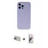 MARSİLYAN™- iPhone 13 Pro Max Kılıf Zirve Modern Özel Seri - Siyah Bilvis 3D Mat Cam Ekran Koruyucu + Rainbow Kamera Lens Koruma Cam - MR