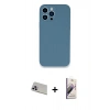 MARSİLYAN™- iPhone 13 Pro Max Kılıf Zirve Modern Özel Seri - Siyah Bilvis 3D Mat Cam Ekran Koruyucu + Rainbow Kamera Lens Koruma Cam - MR