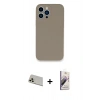 MARSİLYAN™- iPhone 13 Pro Max Kılıf Zirve Modern Özel Seri - Siyah Bilvis 3D Mat Cam Ekran Koruyucu + Rainbow Kamera Lens Koruma Cam - REGD