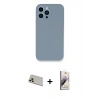 MARSİLYAN™- iPhone 13 Pro Max Kılıf Zirve Modern Özel Seri - Siyah Bilvis 3D Mat Cam Ekran Koruyucu + Rainbow Kamera Lens Koruma Cam - REGD