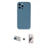 MARSİLYAN™- iPhone 13 Pro Max Kılıf Zirve Modern Özel Seri - Siyah Bilvis 3D Mat Cam Ekran Koruyucu + Rainbow Kamera Lens Koruma Cam - MI