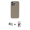MARSİLYAN™- iPhone 13 Pro Max Kılıf Zirve Modern Özel Seri - Siyah Bilvis 3D Mat Cam Ekran Koruyucu + Rainbow Kamera Lens Koruma Cam - MI