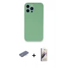 MARSİLYAN™- iPhone 13 Pro Max Kılıf Zirve Modern Özel Seri - Siyah Bilvis 3D Mat Cam Ekran Koruyucu + Renkli Kamera Lens Koruma Cam - MI