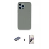 MARSİLYAN™- iPhone 13 Pro Max Kılıf Zirve Modern Özel Seri - Siyah Bilvis 3D Mat Cam Ekran Koruyucu + Renkli Kamera Lens Koruma Cam - SI