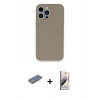 MARSİLYAN™- iPhone 13 Pro Max Kılıf Zirve Modern Özel Seri - Siyah Bilvis 3D Mat Cam Ekran Koruyucu + Renkli Kamera Lens Koruma Cam - YL
