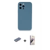 MARSİLYAN™- iPhone 13 Pro Max Kılıf Zirve Modern Özel Seri - Siyah Bilvis 3D Mat Cam Ekran Koruyucu + Renkli Kamera Lens Koruma Cam - YL