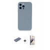 MARSİLYAN™- iPhone 13 Pro Max Kılıf Zirve Modern Özel Seri - Siyah Bilvis 3D Mat Cam Ekran Koruyucu + Renkli Kamera Lens Koruma Cam - YL