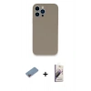 MARSİLYAN™- iPhone 13 Pro Max Kılıf Zirve Modern Özel Seri - Siyah Bilvis 3D Mat Cam Ekran Koruyucu + Shine Kamera Lens Koruma Cam - PE
