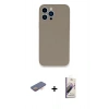 MARSİLYAN™- iPhone 13 Pro Max Kılıf Zirve Modern Özel Seri - Siyah Bilvis 3D Mat Cam Ekran Koruyucu + Renkli Kamera Lens Koruma Cam - TU