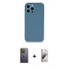 MARSİLYAN™- iPhone 13 Pro Max Kılıf Zirve Modern Özel Seri - Siyah Bilvis 3D Mat Cam Ekran Koruyucu + Yeşil Neon Fosforlu Kamera Lens