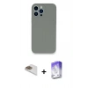 MARSİLYAN™- iPhone 13 Pro Max Kılıf Zirve Modern Özel Seri - Siyah Bilvis 5in1 3D Magic Cam Ekran Koruyucu + Pers Alüminyum Kamera Lens - GD