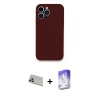 MARSİLYAN™- iPhone 13 Pro Max Kılıf Zirve Modern Özel Seri - Siyah Bilvis 5in1 3D Magic Cam Ekran Koruyucu + Rainbow Kamera Lens Koruma Cam - REGD