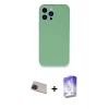 MARSİLYAN™- iPhone 13 Pro Max Kılıf Zirve Modern Özel Seri - Siyah Bilvis 5in1 3D Magic Cam Ekran Koruyucu + Rainbow Kamera Lens Koruma Cam - KI