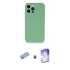 MARSİLYAN™- iPhone 13 Pro Max Kılıf Zirve Modern Özel Seri - Siyah Bilvis 5in1 3D Magic Cam Ekran Koruyucu + Mavi Shine Kamera Lens Koruma Cam