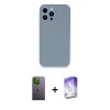 MARSİLYAN™- iPhone 13 Pro Max Kılıf Zirve Modern Özel Seri - Siyah Bilvis 5in1 3D Magic Cam Ekran Koruyucu + Neon Fosforlu Kamera Lens - YL