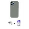 MARSİLYAN™- iPhone 13 Pro Max Kılıf Zirve Modern Özel Seri - Siyah Bilvis 5in1 3D Magic Cam Ekran Koruyucu + Pers Alüminyum Kamera Lens - SABE