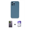 MARSİLYAN™- iPhone 13 Pro Max Kılıf Zirve Modern Özel Seri - Siyah Bilvis 5in1 3D Magic Cam Ekran Koruyucu + Neon Fosforlu Kamera Lens - YL