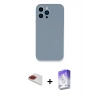 MARSİLYAN™- iPhone 13 Pro Max Kılıf Zirve Modern Özel Seri - Siyah Bilvis 5in1 3D Magic Cam Ekran Koruyucu + Pers Alüminyum Kamera Lens - KI