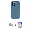 MARSİLYAN™- iPhone 13 Pro Max Kılıf Zirve Modern Özel Seri - Siyah Bilvis 5in1 3D Magic Cam Ekran Koruyucu + Rainbow Kamera Lens Koruma Cam - MR