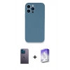MARSİLYAN™- iPhone 13 Pro Max Kılıf Zirve Modern Özel Seri - Siyah Bilvis 5in1 3D Magic Cam Ekran Koruyucu + Neon Fosforlu Kamera Lens - MI