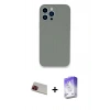 MARSİLYAN™- iPhone 13 Pro Max Kılıf Zirve Modern Özel Seri - Siyah Bilvis 5in1 3D Magic Cam Ekran Koruyucu + Rainbow Kamera Lens Koruma Cam - KI