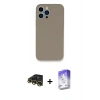 MARSİLYAN™- iPhone 13 Pro Max Kılıf Zirve Modern Özel Seri - Siyah Bilvis 5in1 3D Magic Cam Ekran Koruyucu + Raze Metal Kamera Lens - GD