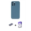 MARSİLYAN™- iPhone 13 Pro Max Kılıf Zirve Modern Özel Seri - Siyah Bilvis 5in1 3D Magic Cam Ekran Koruyucu + Renkli Kamera Lens Koruma Cam - MI