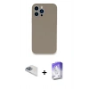 MARSİLYAN™- iPhone 13 Pro Max Kılıf Zirve Modern Özel Seri - Siyah Bilvis 5in1 3D Magic Cam Ekran Koruyucu + Pers Alüminyum Kamera Lens - SABE
