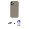 MARSİLYAN™- iPhone 13 Pro Max Kılıf Zirve Modern Özel Seri - Siyah Bilvis 5in1 3D Magic Cam Ekran Koruyucu + Renkli Kamera Lens Koruma Cam - MI
