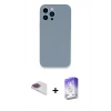 MARSİLYAN™- iPhone 13 Pro Max Kılıf Zirve Modern Özel Seri - Siyah Bilvis 5in1 3D Magic Cam Ekran Koruyucu + Pers Alüminyum Kamera Lens - GI