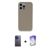 MARSİLYAN™- iPhone 13 Pro Max Kılıf Zirve Modern Özel Seri - Siyah Bilvis 5in1 3D Magic Cam Ekran Koruyucu + Neon Fosforlu Kamera Lens - MI