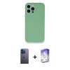MARSİLYAN™- iPhone 13 Pro Max Kılıf Zirve Modern Özel Seri - Siyah Bilvis 5in1 3D Magic Cam Ekran Koruyucu + Neon Fosforlu Kamera Lens - MI