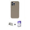 MARSİLYAN™- iPhone 13 Pro Max Kılıf Zirve Modern Özel Seri - Siyah Bilvis 5in1 3D Magic Cam Ekran Koruyucu + Rainbow Kamera Lens Koruma Cam - BZ