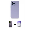MARSİLYAN™- iPhone 13 Pro Max Kılıf Zirve Modern Özel Seri - Siyah Bilvis 5in1 3D Magic Cam Ekran Koruyucu + Neon Fosforlu Kamera Lens - YL