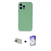 MARSİLYAN™- iPhone 13 Pro Max Kılıf Zirve Modern Özel Seri - Siyah Bilvis 5in1 3D Magic Cam Ekran Koruyucu + Rainbow Kamera Lens Koruma Cam - REGD
