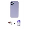 MARSİLYAN™- iPhone 13 Pro Max Kılıf Zirve Modern Özel Seri - Siyah Bilvis 5in1 3D Magic Cam Ekran Koruyucu + Pers Alüminyum Kamera Lens - KI