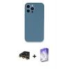 MARSİLYAN™- iPhone 13 Pro Max Kılıf Zirve Modern Özel Seri - Siyah Bilvis 5in1 3D Magic Cam Ekran Koruyucu + Gold Raze Metal Kamera Lens