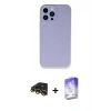 MARSİLYAN™- iPhone 13 Pro Max Kılıf Zirve Modern Özel Seri - Siyah Bilvis 5in1 3D Magic Cam Ekran Koruyucu + Raze Metal Kamera Lens - GD