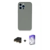 MARSİLYAN™- iPhone 13 Pro Max Kılıf Zirve Modern Özel Seri - Siyah Bilvis 5in1 3D Magic Cam Ekran Koruyucu + Raze Metal Kamera Lens - GD
