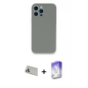 MARSİLYAN™- iPhone 13 Pro Max Kılıf Zirve Modern Özel Seri - Siyah Bilvis 5in1 3D Magic Cam Ekran Koruyucu + Rainbow Kamera Lens Koruma Cam - BZ