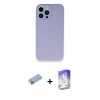 MARSİLYAN™- iPhone 13 Pro Max Kılıf Zirve Modern Özel Seri - Siyah Bilvis 5in1 3D Magic Cam Ekran Koruyucu + Mavi Shine Kamera Lens Koruma Cam