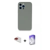 MARSİLYAN™- iPhone 13 Pro Max Kılıf Zirve Modern Özel Seri - Siyah Bilvis 5in1 3D Magic Cam Ekran Koruyucu + Pers Alüminyum Kamera Lens - KI